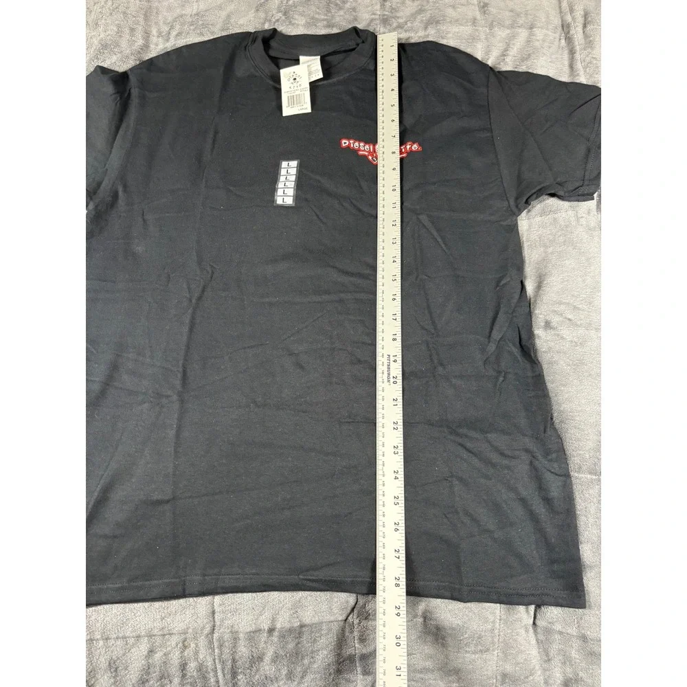 Diesel Life Mens Skull Graphic T-Shirt Black Heavy Cotton Crew Neck Large NEW